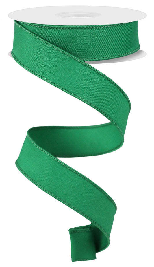 10 Yards - 7/8" Wired Emerald Green Ribbon