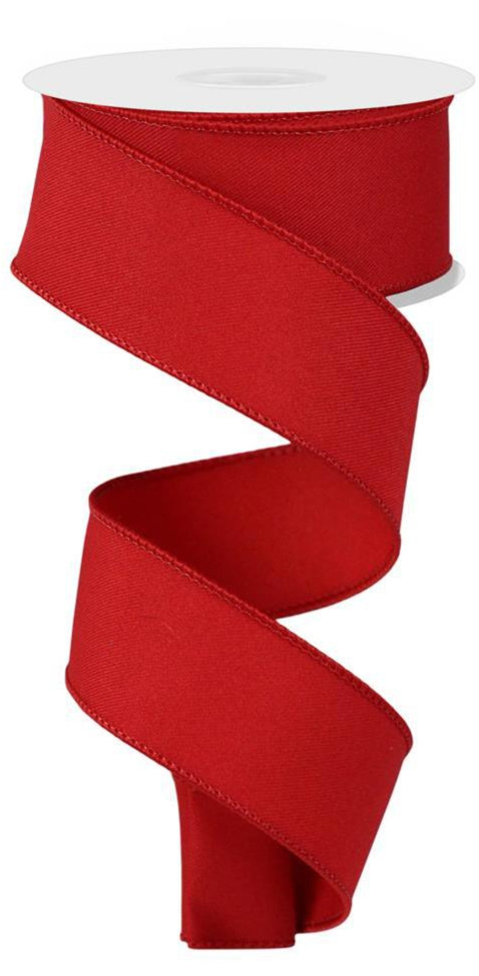 10 Yards - 1.5" Wired Solid Red Ribbon