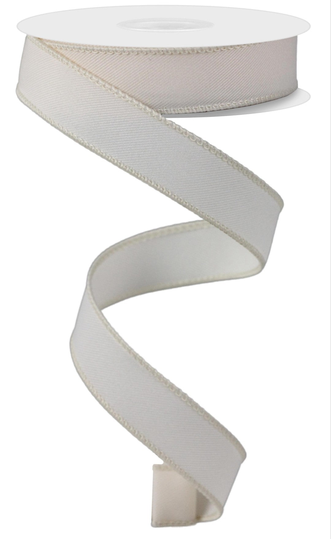 10 Yards - 7/8" Wired Cream Ribbon