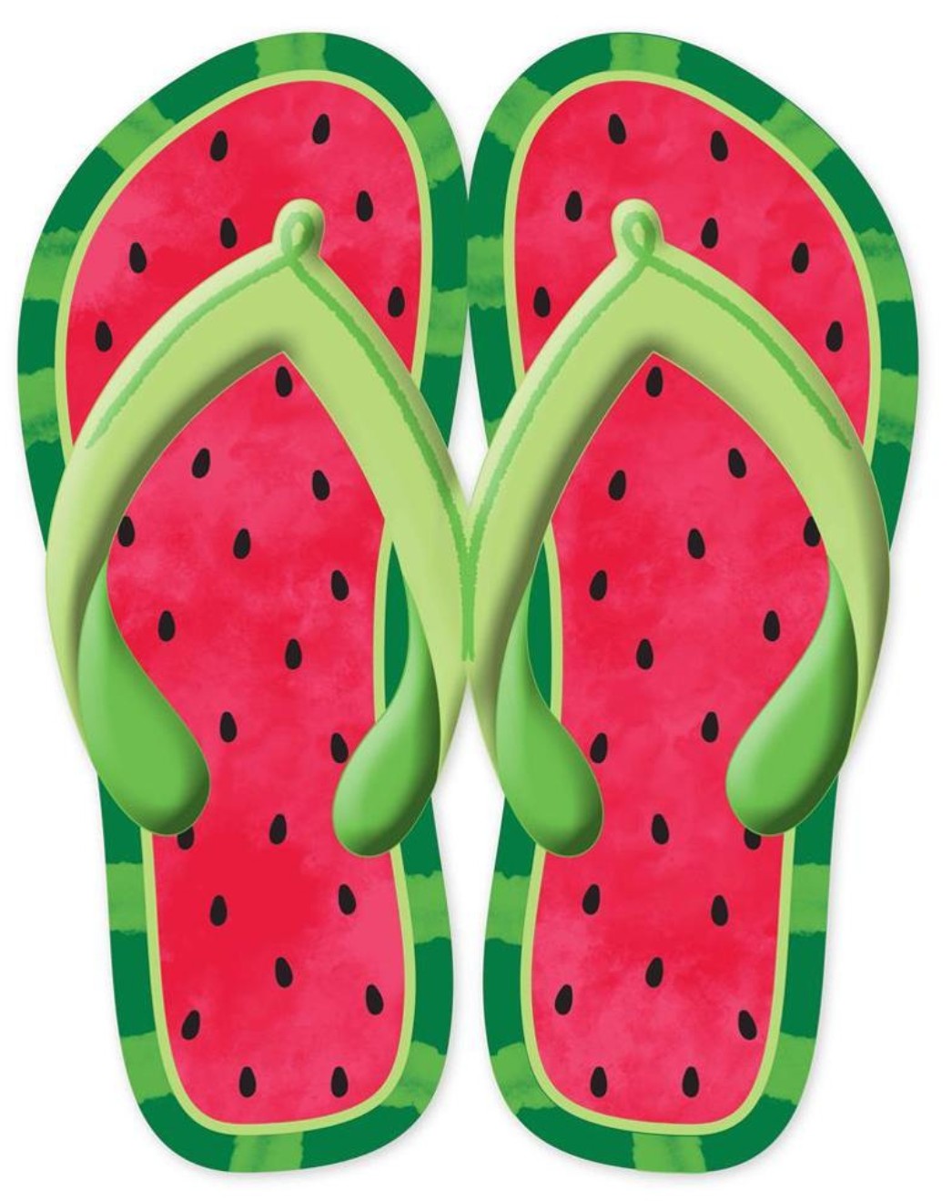 12.75"x10" Metal Embossed Watermelon Flip Flop Wreath Sign