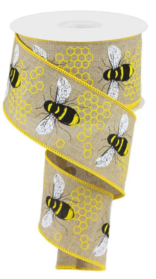 10 Yards - 2.5” Natural Honeycomb Bee