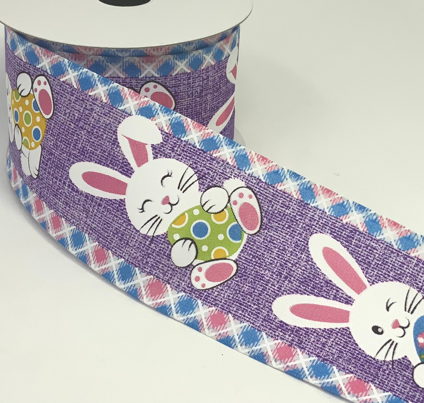 10 Yards - 2.5” Wired Easter Ribbon with Bunny and Eggs