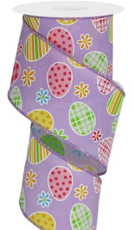 10 Yards - 2.5” Wired Easter Egg Ribbon