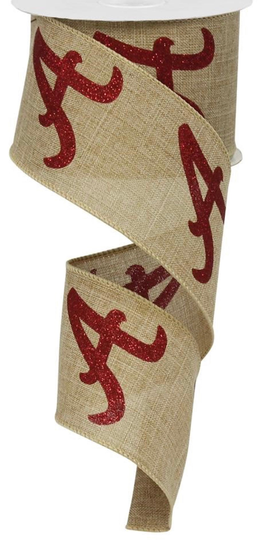 10 Yards - 2.5” Wired Alabama Inspired Ribbon with Glitter A