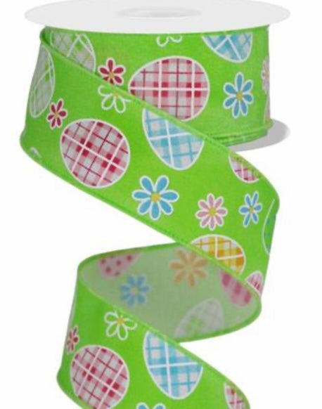 10 Yards - 1.5” Wired Easter Egg Ribbon