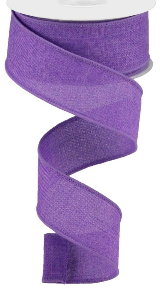 10 Yards - 1.5” Wired Purple Linen Ribbon