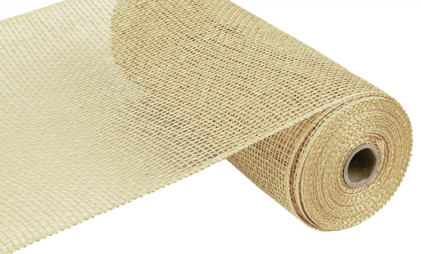 10”x10yd Beige Poly Burlap Mesh