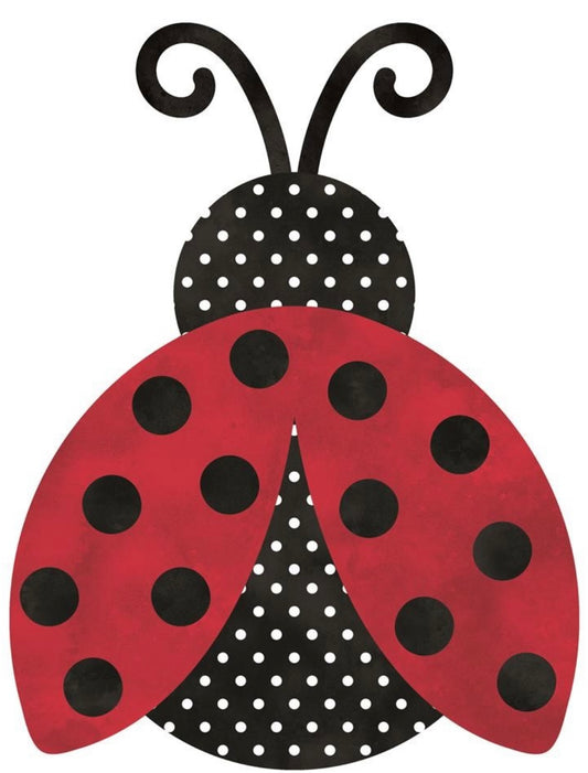 12”x9.25” Metal Embossed Polka Dot Ladybug Wreath Sign