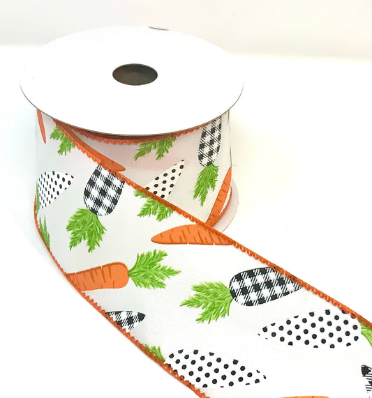 10 Yards - 2.5” Wired Carrot Ribbon