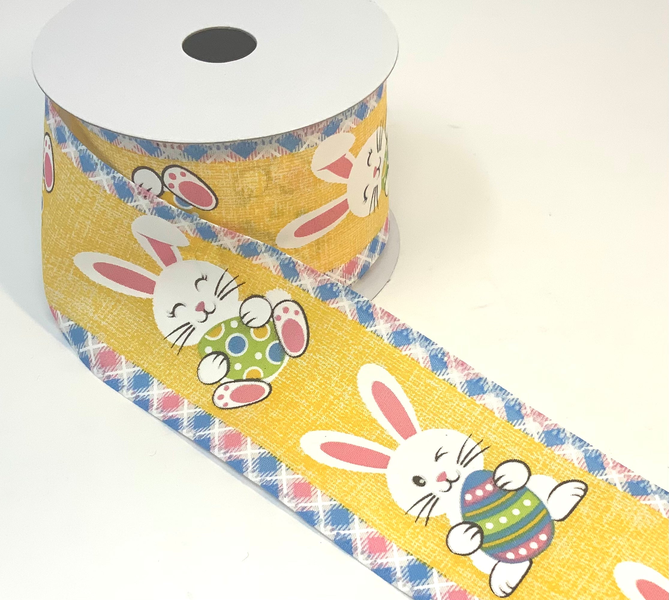 10 Yards - 2.5” Wired Easter Bunny Ribbon – foxwreathsupplies