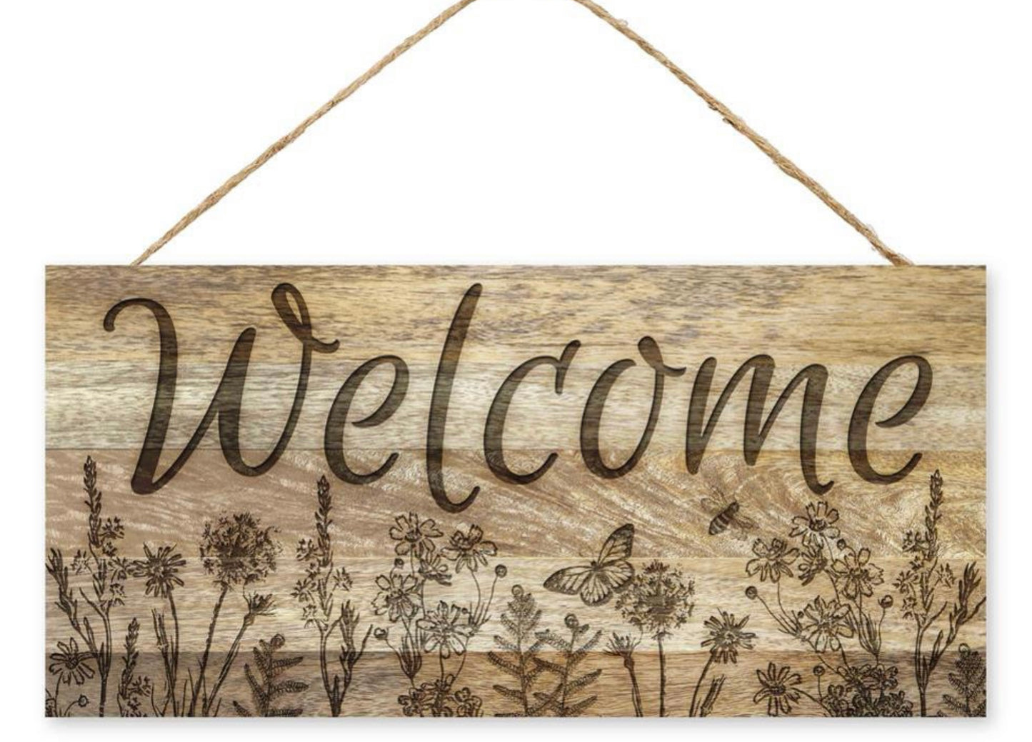 12.5”x6” Welcome Wildflower Wreath Sign