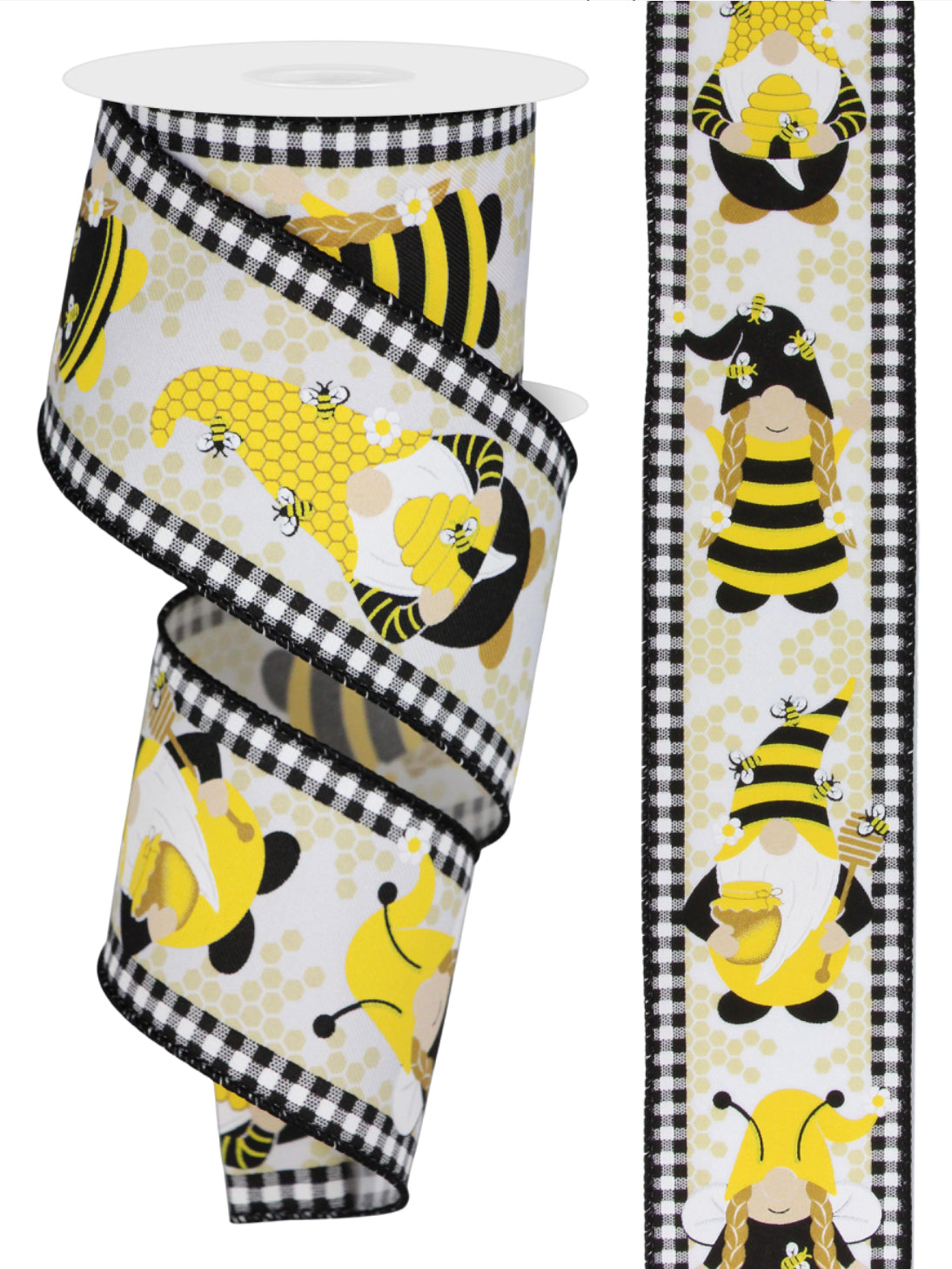 10 Yards - 2.5” Bee Gnome with Check Edge