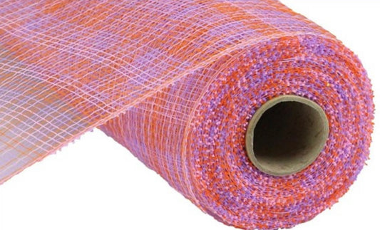 10” x 10 Yards Orange, Lavender and Pink Multi Stripe Mesh
