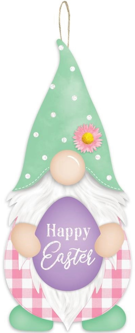 13.25”x5.75” Happy Easter Gnome Wreath Sign