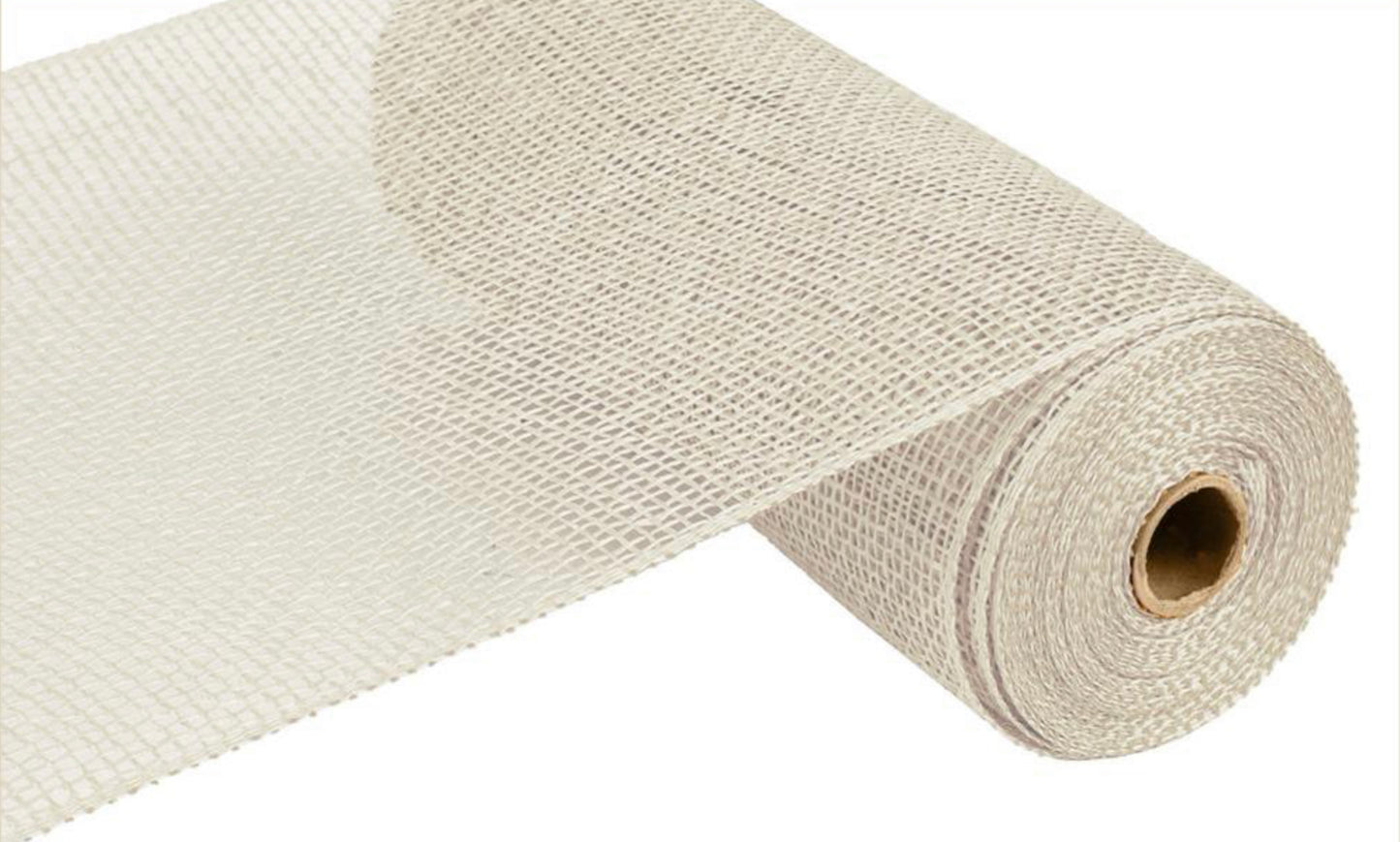 10”x10yd Cream Poly Burlap Mesh