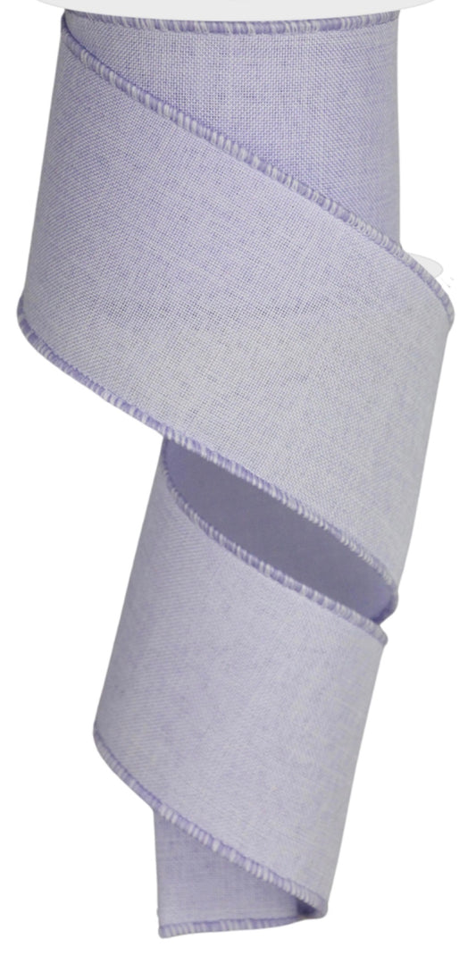 10 Yards - 2.5” Wired Lavender Linen Ribbon