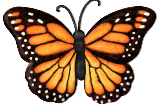 12”x8.3” Metal Embossed Monarch Butterfly Wreath Sign