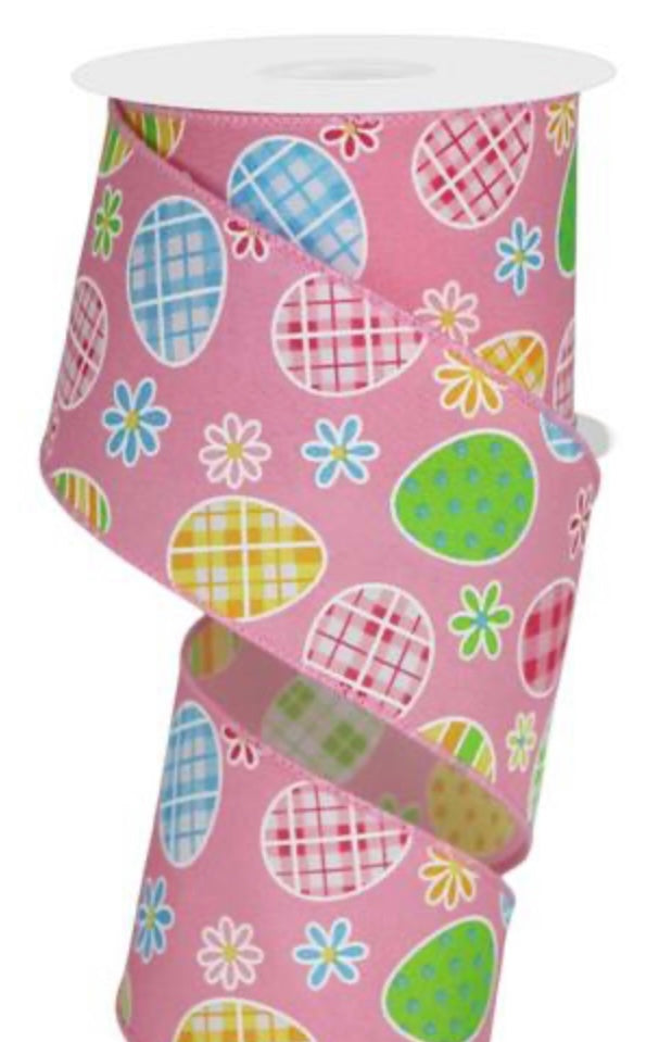 10 Yards - 2.5” Wired Easter Egg Ribbon