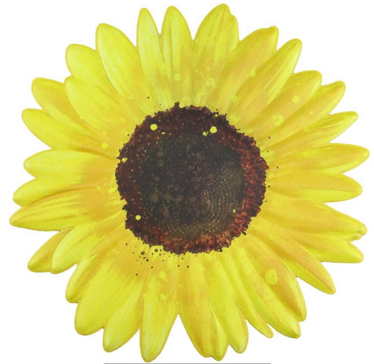 12” Metal Embossed Yellow Sunflower Wreath Sign