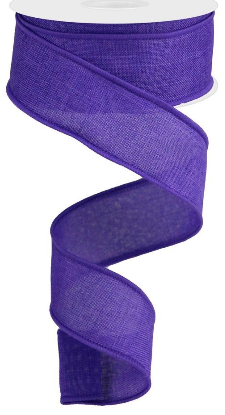 10 Yards - 1.5” Wired Deep Purple Linen Ribbon