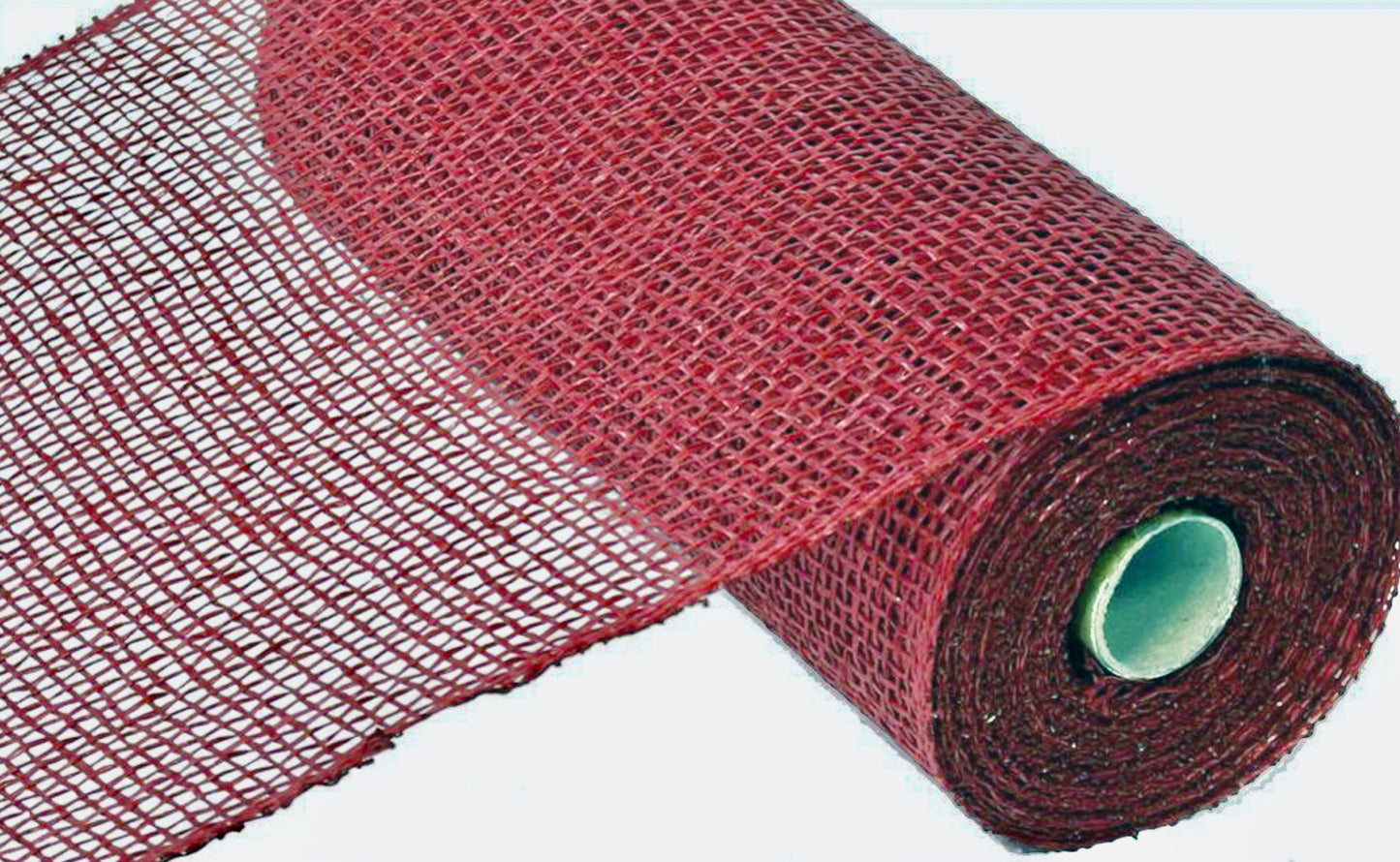 10”x10yd Cranberry Poly Burlap Mesh