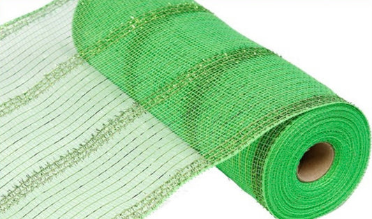 10.25” x 10 Yards Lime Green Wide Tinsel Foil Mesh