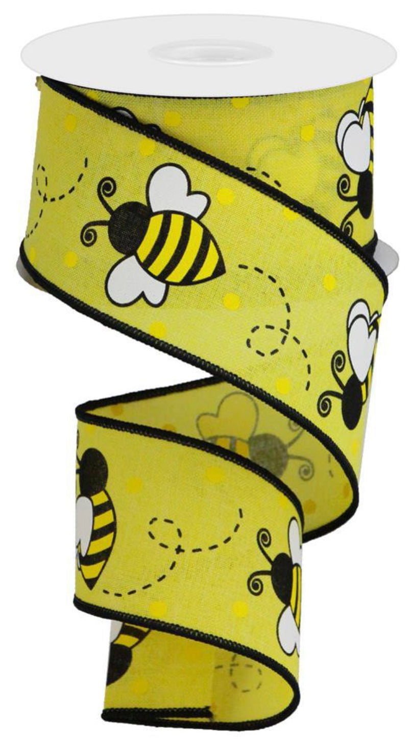 10 Yards - 2.5” Large Yellow Bee