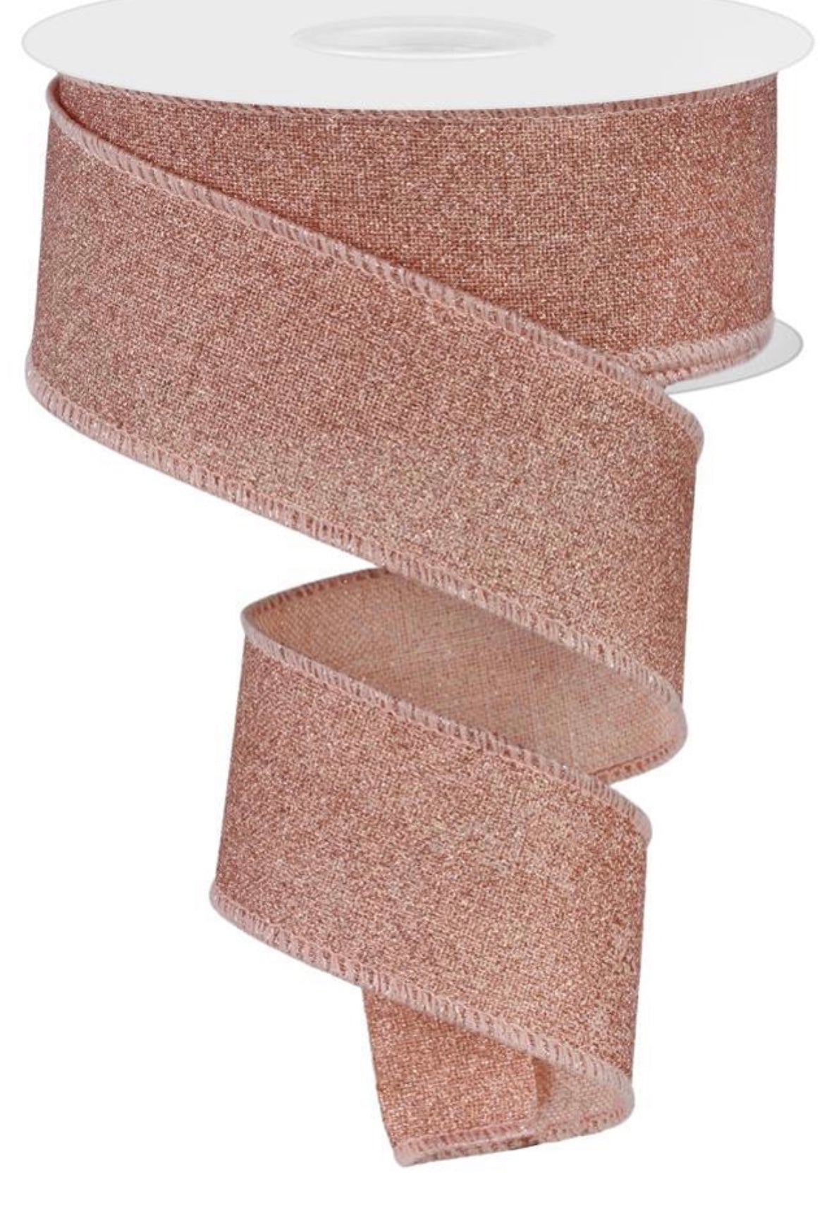 10 Yards - 1.5” Wired Rose Gold Shimmer Ribbon – foxwreathsupplies