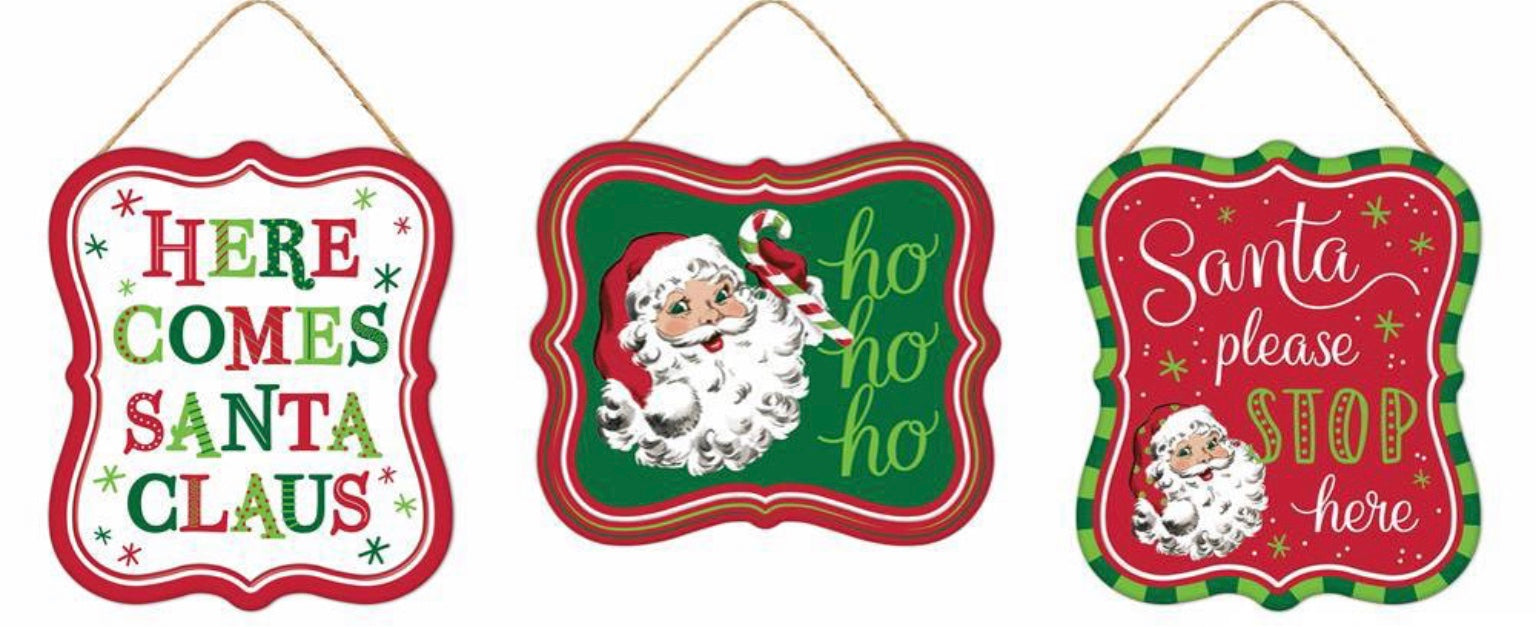 Sanata Sign 7”x6” Santa Claus Wreath Signs – foxwreathsupplies