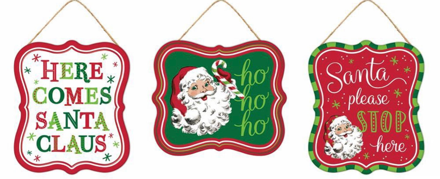 7”x6” Santa Claus Wreath Signs