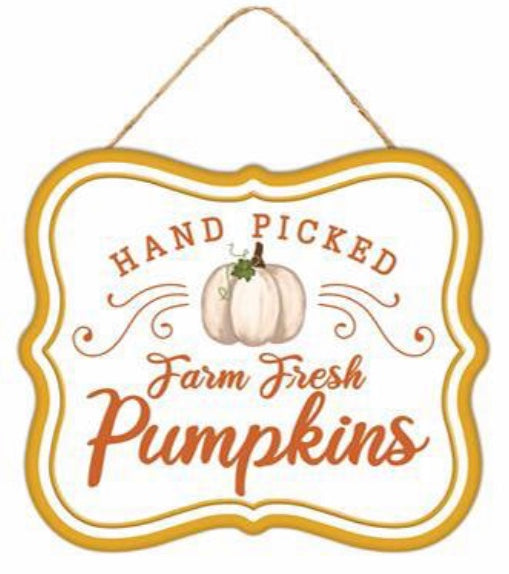 7”x6” Metal Fall Pumpkin Signs