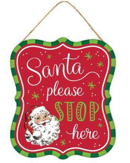 7”x6” Santa Claus Wreath Signs