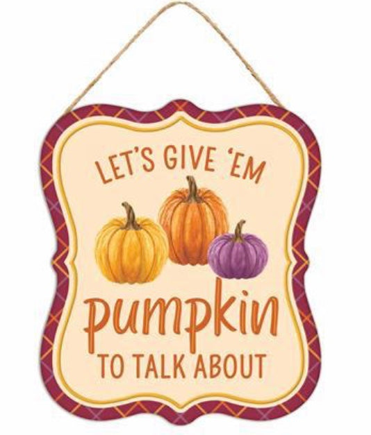 7”x6” Metal Tin Pumpkin Patch Wreath Signs