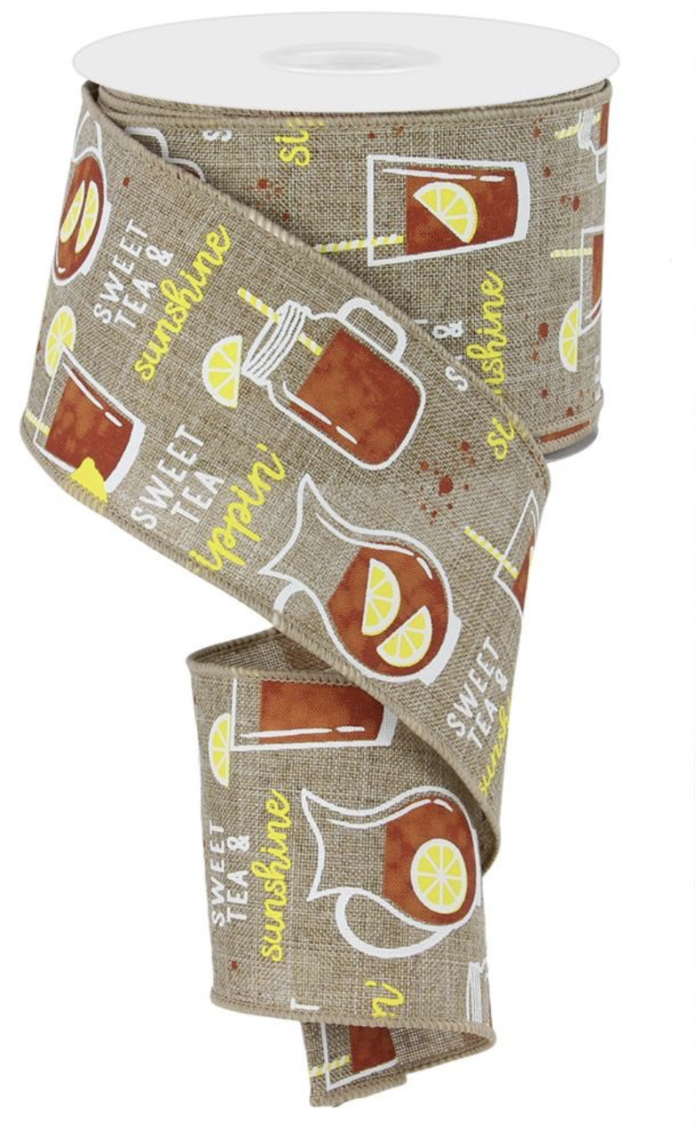 10 Yards - 2.5" Natural Sweet Tea Ribbon