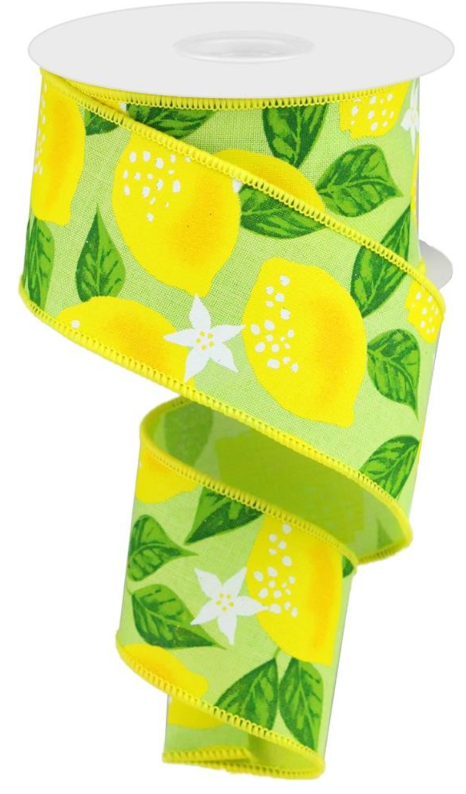 10 Yards - 2.5" Green Lemon Ribbon